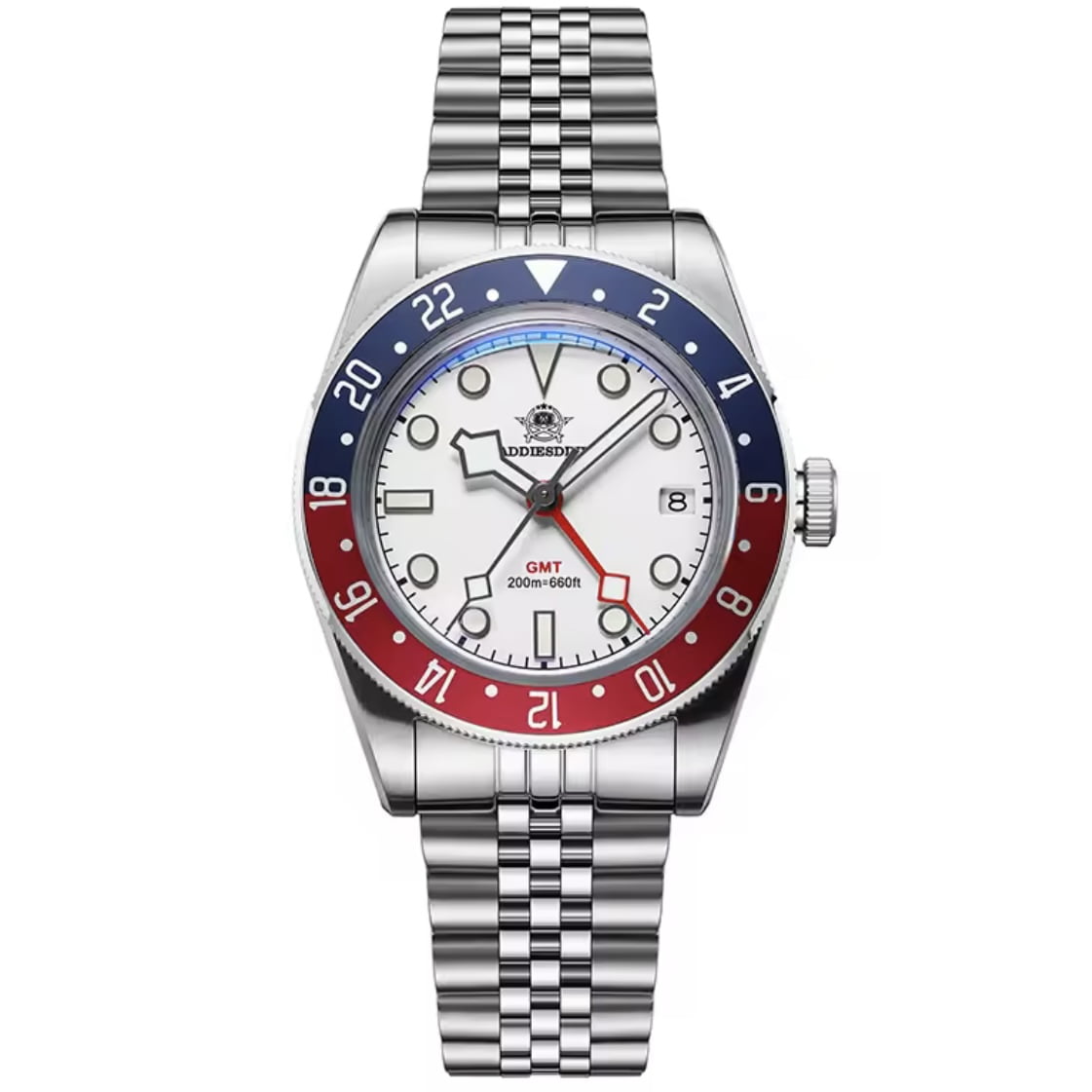 Orologio Addiesdive AD 2044 GMT Svizzero Uomo - Bianco (Rosso/Blu) - Watch Lounge Club