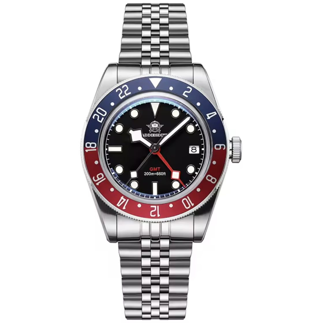 Orologio Addiesdive AD 2044 GMT Svizzero Uomo - Nero (Rosso/Blu) - Watch Lounge Club