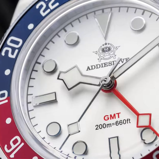 Orologio Addiesdive AD 2044 GMT Svizzero Uomo - Bianco (Rosso/Blu) - Watch Lounge Club