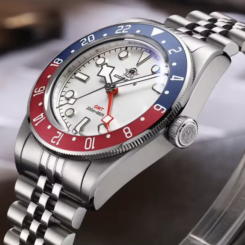 Orologio Addiesdive AD 2044 GMT Svizzero Uomo - Bianco (Rosso/Blu) - Watch Lounge Club