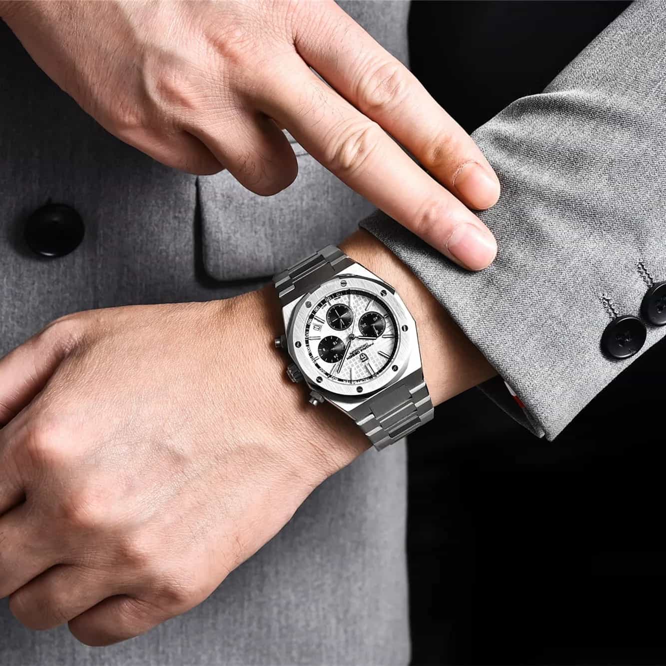 Orologio Pagani Design PD 1707 "Panda" Cronografo Uomo - Bianco - Watch Lounge Club