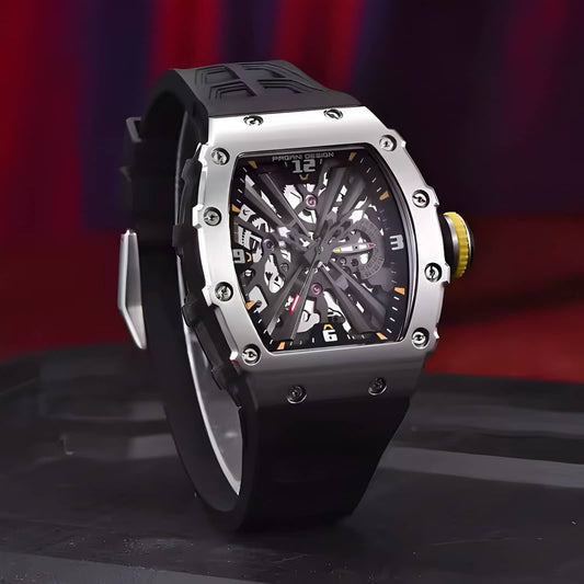 Orologio Pagani Design PD 1738 Skeleton Tonneau Uomo - Nero