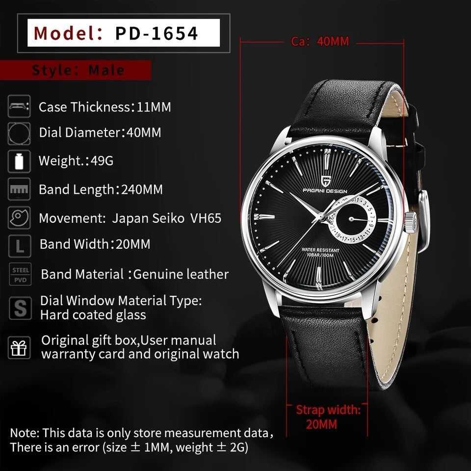 Orologio Pagani Design PD 1654 Uomo - Nero - Watch Lounge Club