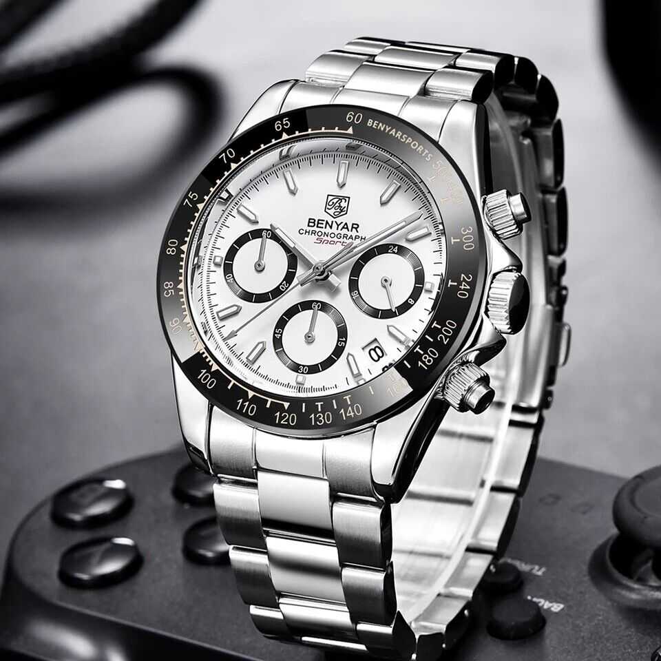 Orologio Benyar BY 5169 Cronografo Uomo - Bianco - Watch Lounge Club