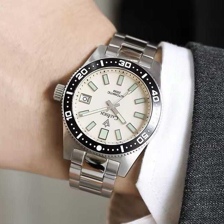 Orologio Cadisen C8207M Subacqueo Automatico (NH35) Uomo - Bianco - Watch Lounge Club