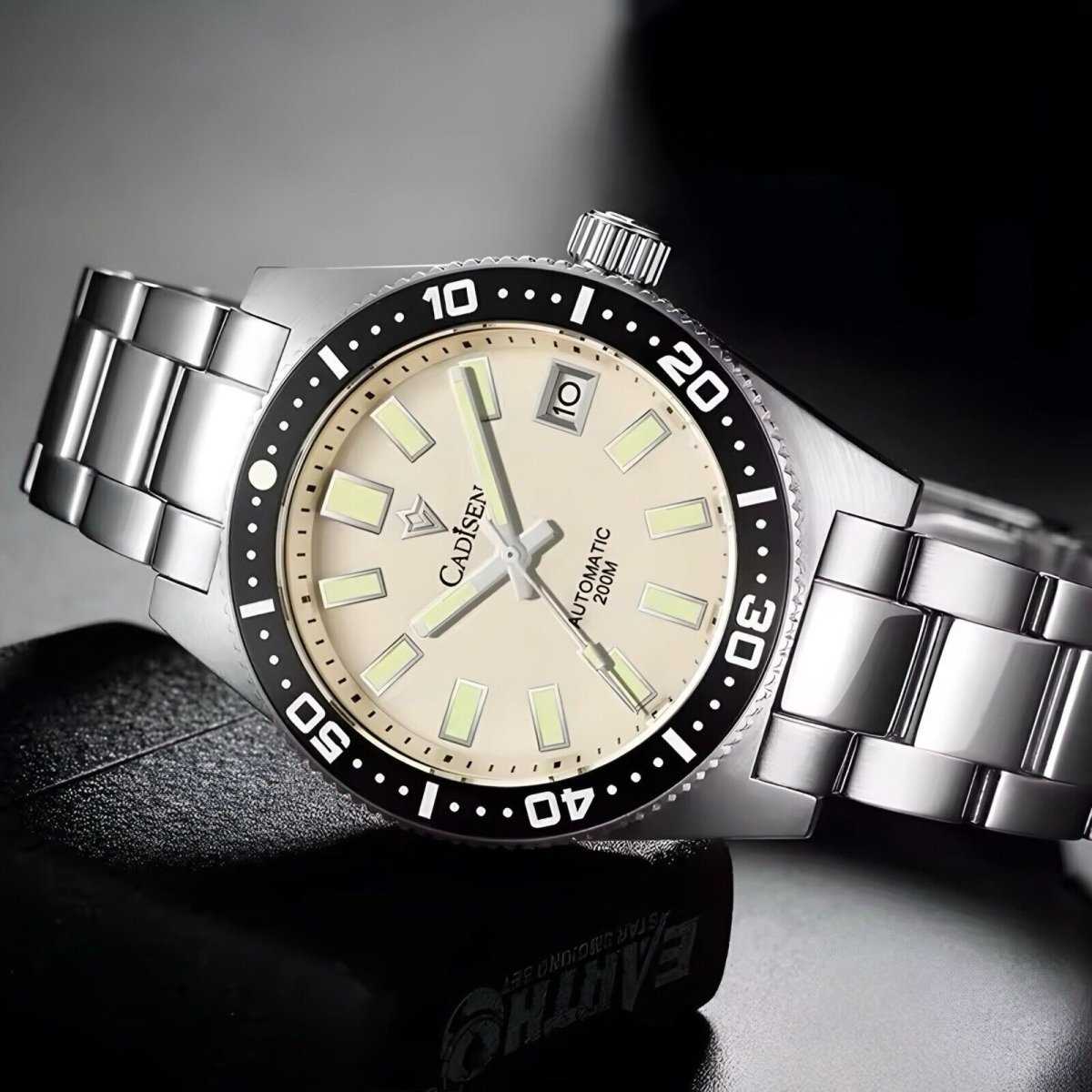 Orologio Cadisen C8207M Subacqueo Automatico (NH35) Uomo - Bianco - Watch Lounge Club
