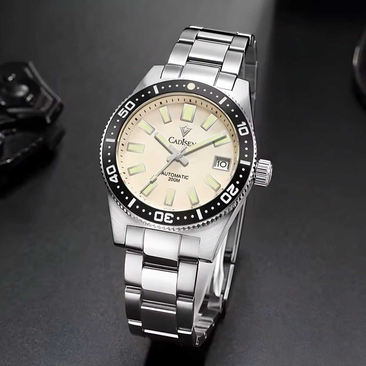 Orologio Cadisen C8207M Subacqueo Automatico (NH35) Uomo - Bianco - Watch Lounge Club