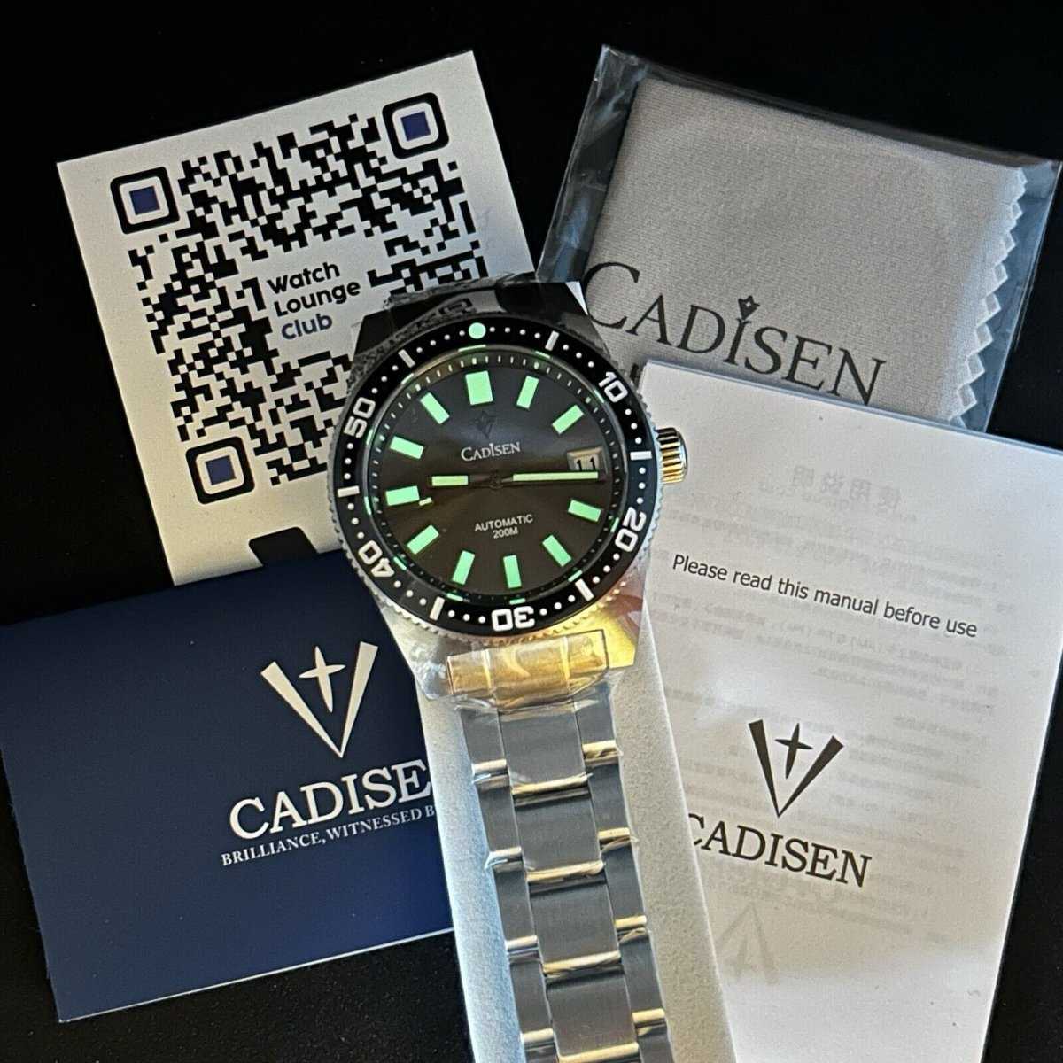 Orologio Cadisen C8207M Subacqueo Automatico (NH35) Uomo - Nero - Watch Lounge Club