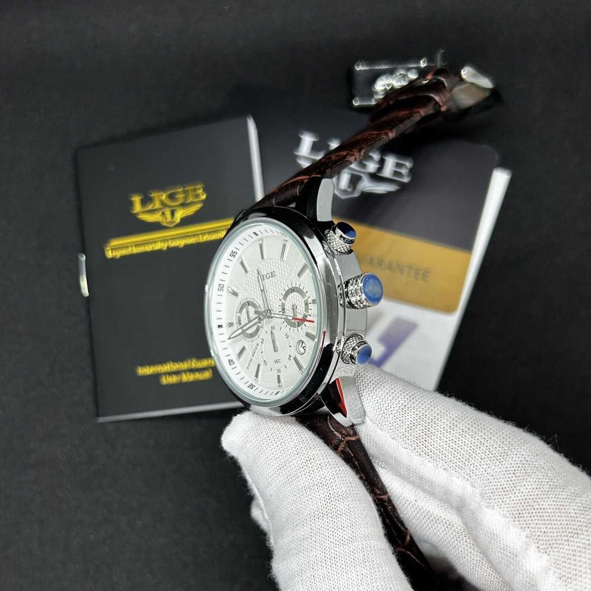 Orologio Lige LG 9866 Cronografo Uomo - Bianco - Watch Lounge Club