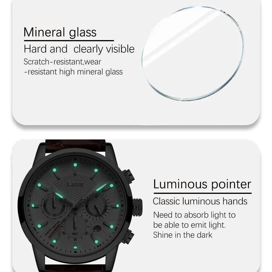 Orologio Lige LG 9866 Cronografo Uomo - Bianco - Watch Lounge Club