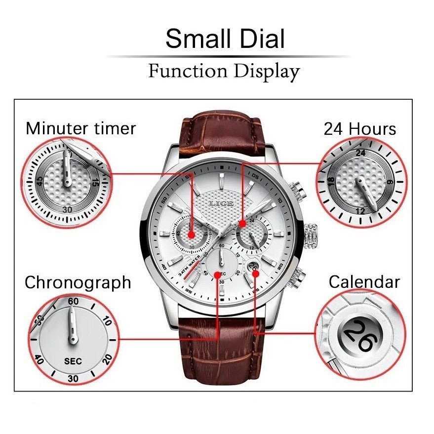 Orologio Lige LG 9866 Cronografo Uomo - Bianco - Watch Lounge Club