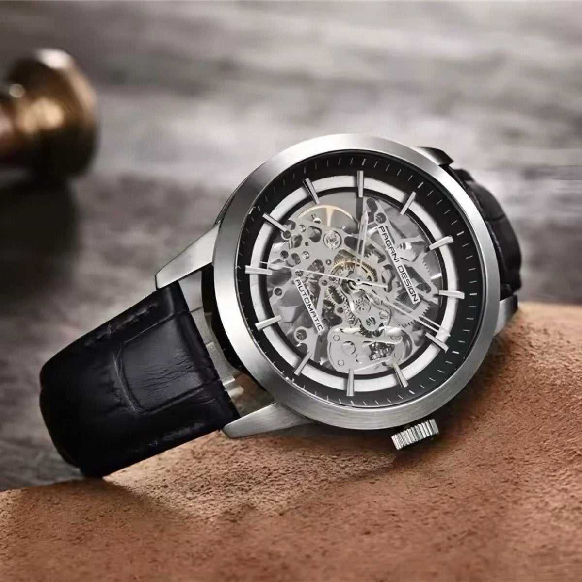 Orologio Pagani Design PD 1638 Automatico Skeleton Uomo - Nero - Watch Lounge Club