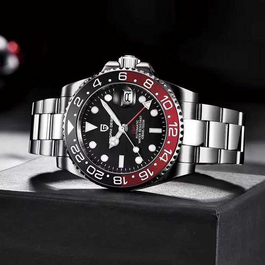 Orologio Pagani Design PD 1662 GMT Automatico Uomo - Nero/Rosso - Watch Lounge Club