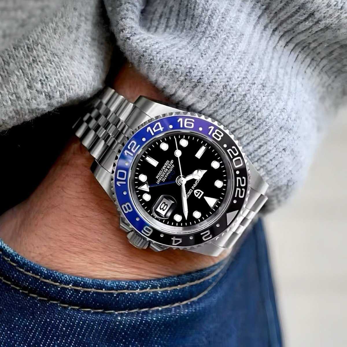 Versione NH34 - Orologio Pagani Design PD 1662 GMT Automatico Uomo - Blu/Nero (Jubilee) - Watch Lounge Club