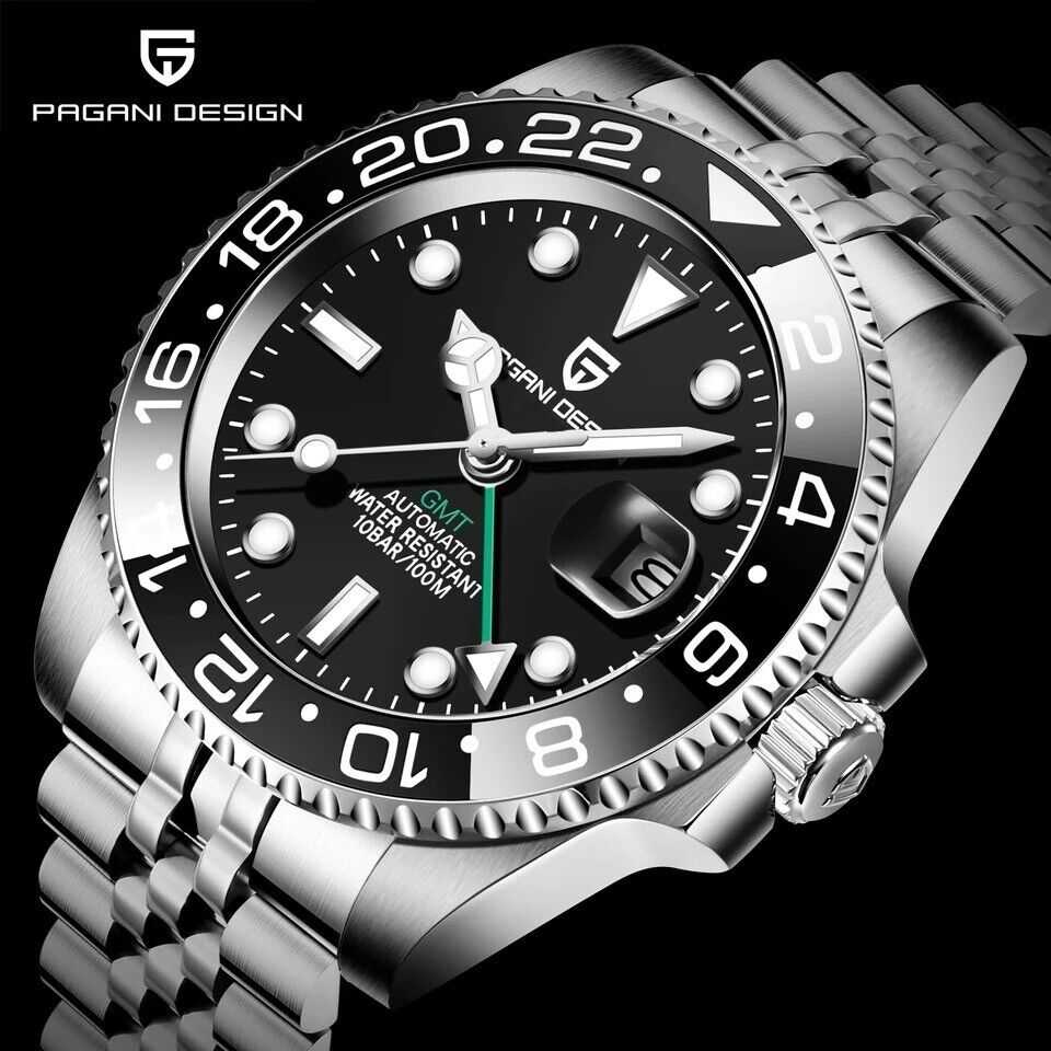 Orologio Pagani Design PD 1662 GMT Automatico Uomo - Nero (Jubilee) - Watch Lounge Club
