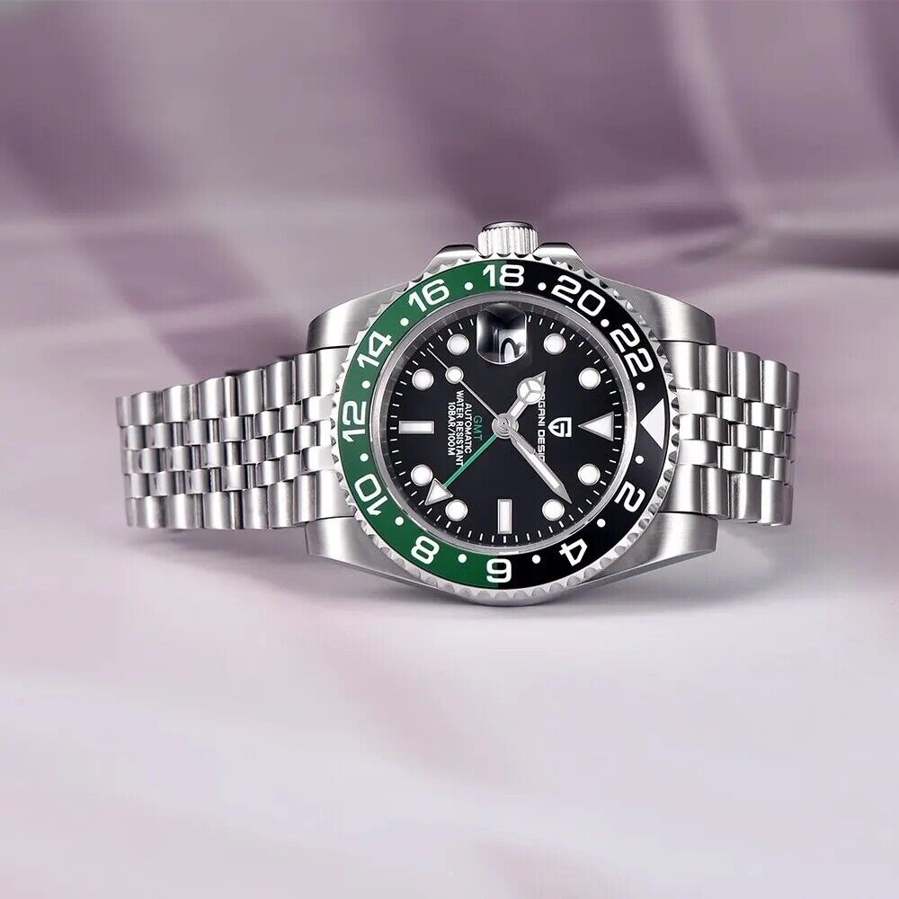 Orologio Pagani Design PD 1662 GMT Automatico Uomo - Verde/Nero (Jubilee) - Watch Lounge Club