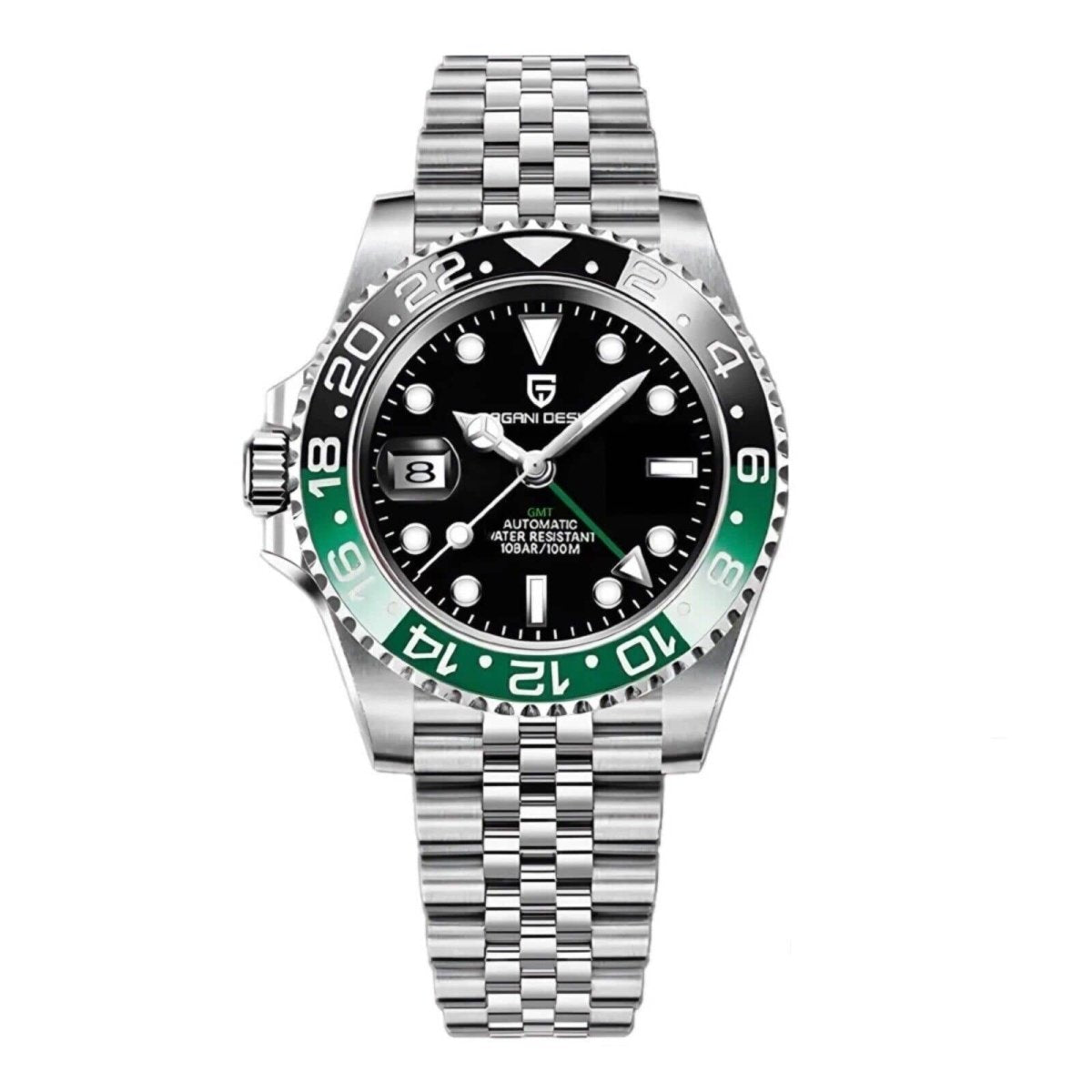 Orologio Pagani Design PD 1662 GMT Automatico Uomo - Verde/Nero (Jubilee) - Watch Lounge Club
