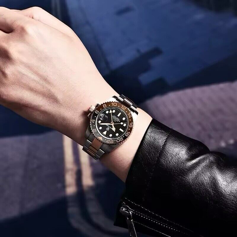 Versione NH34 - Orologio Pagani Design PD 1662 GMT Automatico Uomo - Nero/Oro - Watch Lounge Club