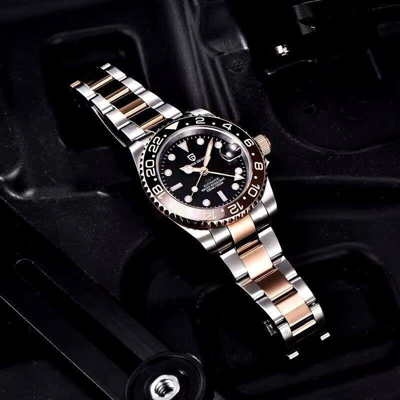 Versione NH34 - Orologio Pagani Design PD 1662 GMT Automatico Uomo - Nero/Oro - Watch Lounge Club