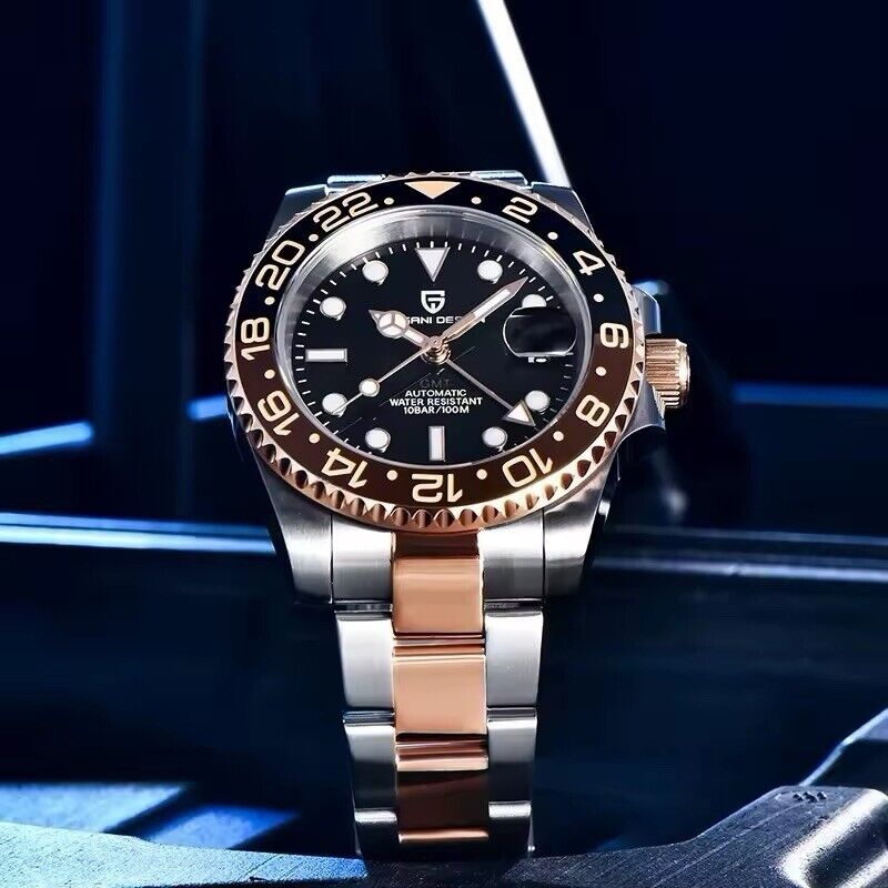 Versione NH34 - Orologio Pagani Design PD 1662 GMT Automatico Uomo - Nero/Oro - Watch Lounge Club