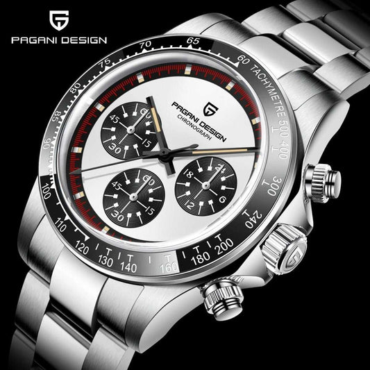 Orologio Pagani Design PD 1676 "Panda" Cronografo Uomo - Bianco - Watch Lounge Club