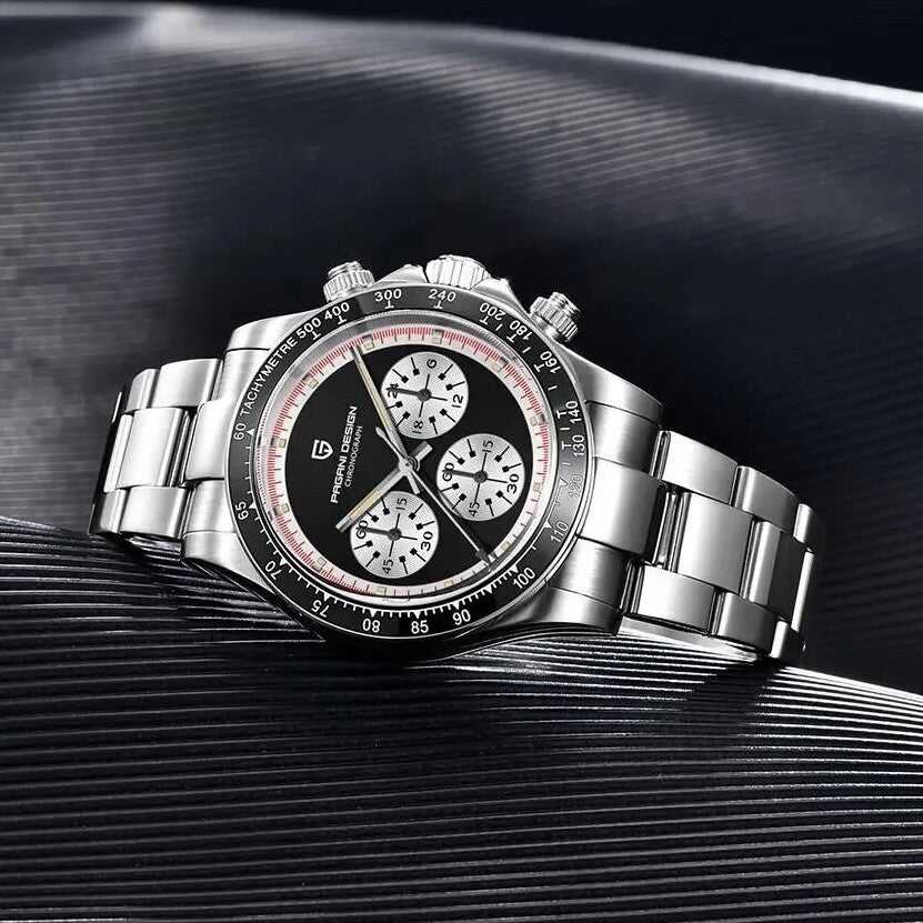 Orologio Pagani Design PD 1676 "Panda" Cronografo Uomo - Nero - Watch Lounge Club