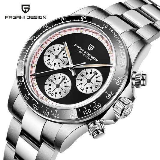 Orologio Pagani Design PD 1676 "Panda" Cronografo Uomo - Nero - Watch Lounge Club