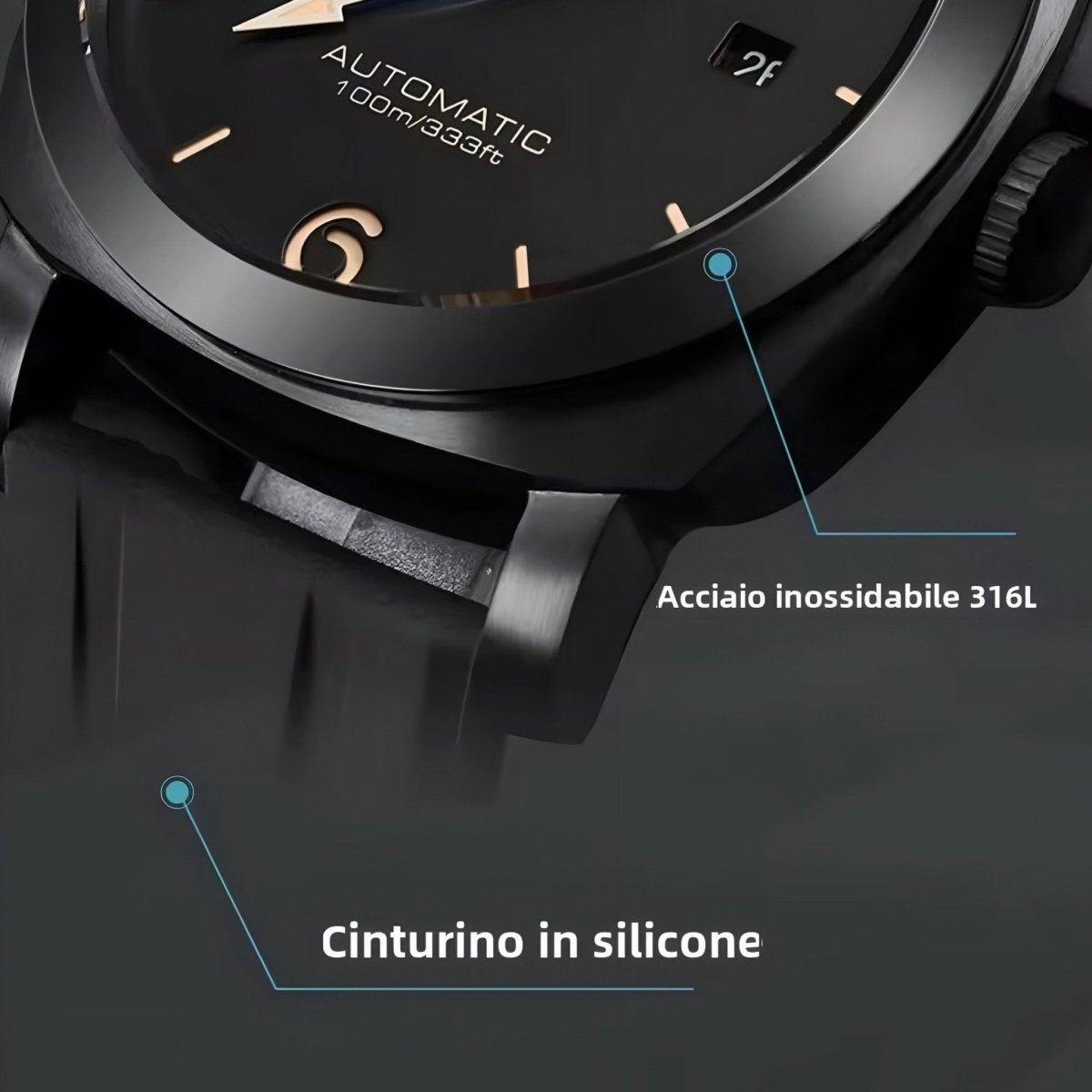 Orologio Seakoss GMT Automatico Subacqueo Uomo - Nero - Watch Lounge Club