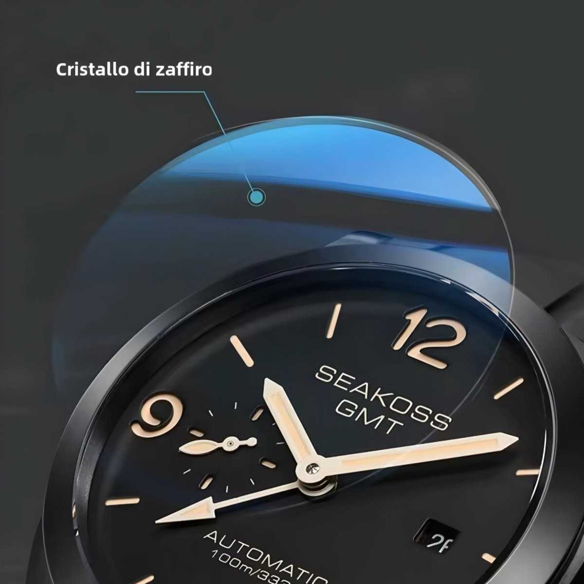 Orologio Seakoss GMT Automatico Subacqueo Uomo - Nero - Watch Lounge Club