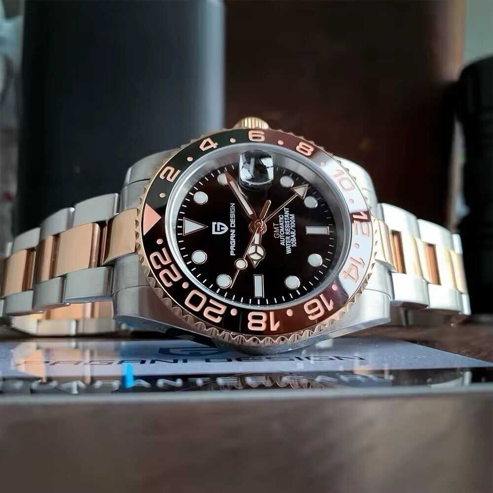 Versione NH34 - Orologio Pagani Design PD 1662 GMT Automatico Uomo - Nero/Oro - Watch Lounge Club