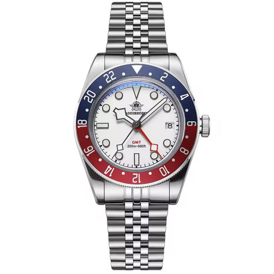 Orologio Addiesdive AD 2044 GMT Svizzero Uomo - Bianco (Rosso/Blu) - Watch Lounge Club