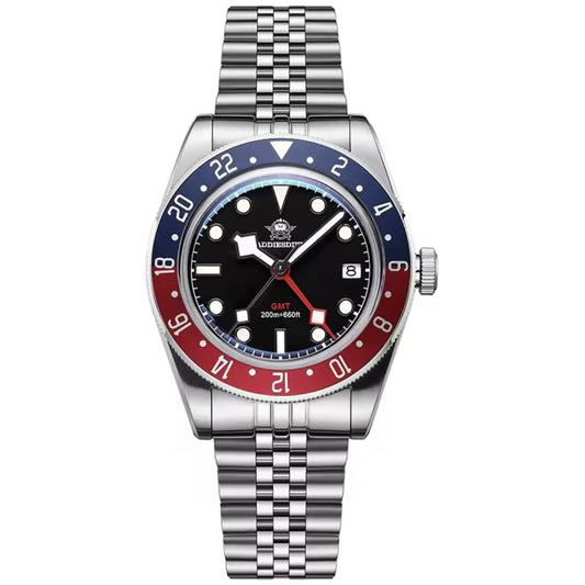Orologio Addiesdive AD 2044 GMT Svizzero Uomo - Nero (Rosso/Blu) - Watch Lounge Club