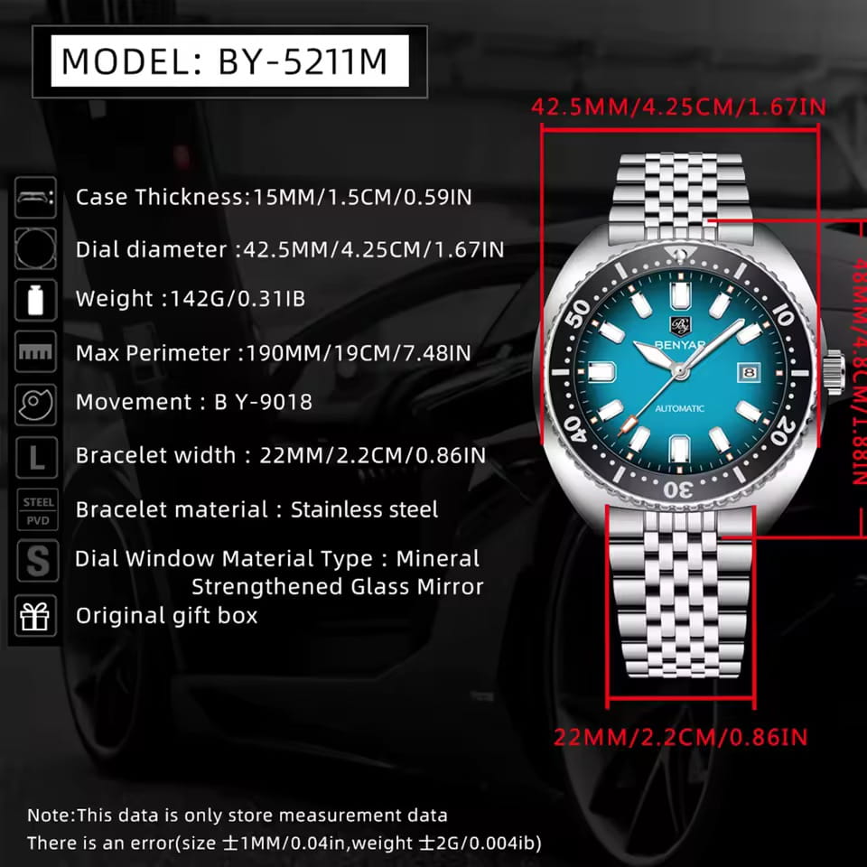 Orologio Benyar BY 5211 Automatico Uomo - Blu - Watch Lounge Club