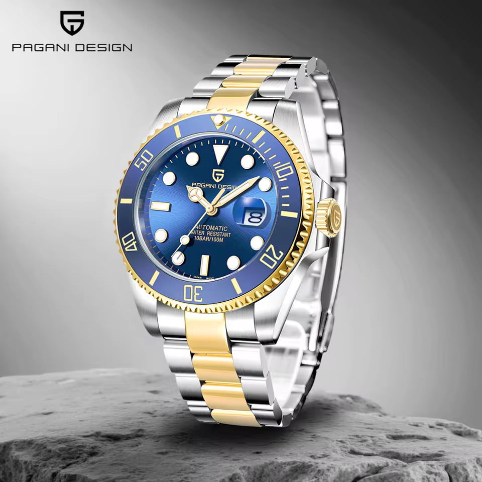 Orologio Pagani Design PD 1639 Automatico Uomo - Oro/Blu