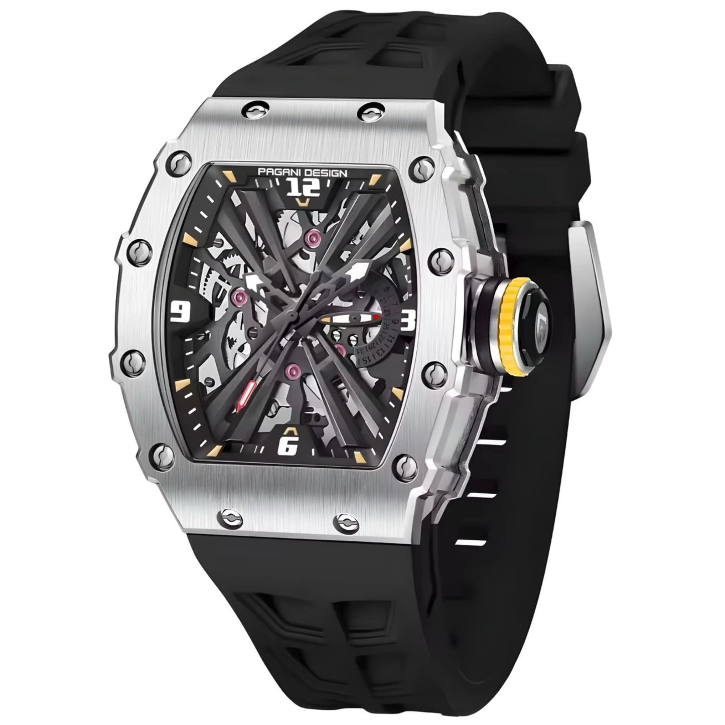 Orologio Pagani Design PD 1738 Skeleton Tonneau Uomo - Nero