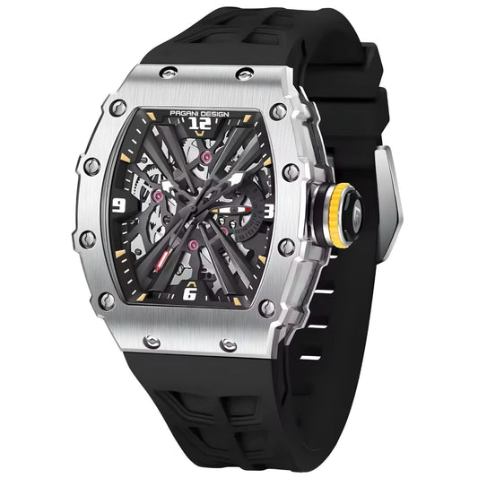Orologio Pagani Design PD 1738 Skeleton Tonneau Uomo - Nero