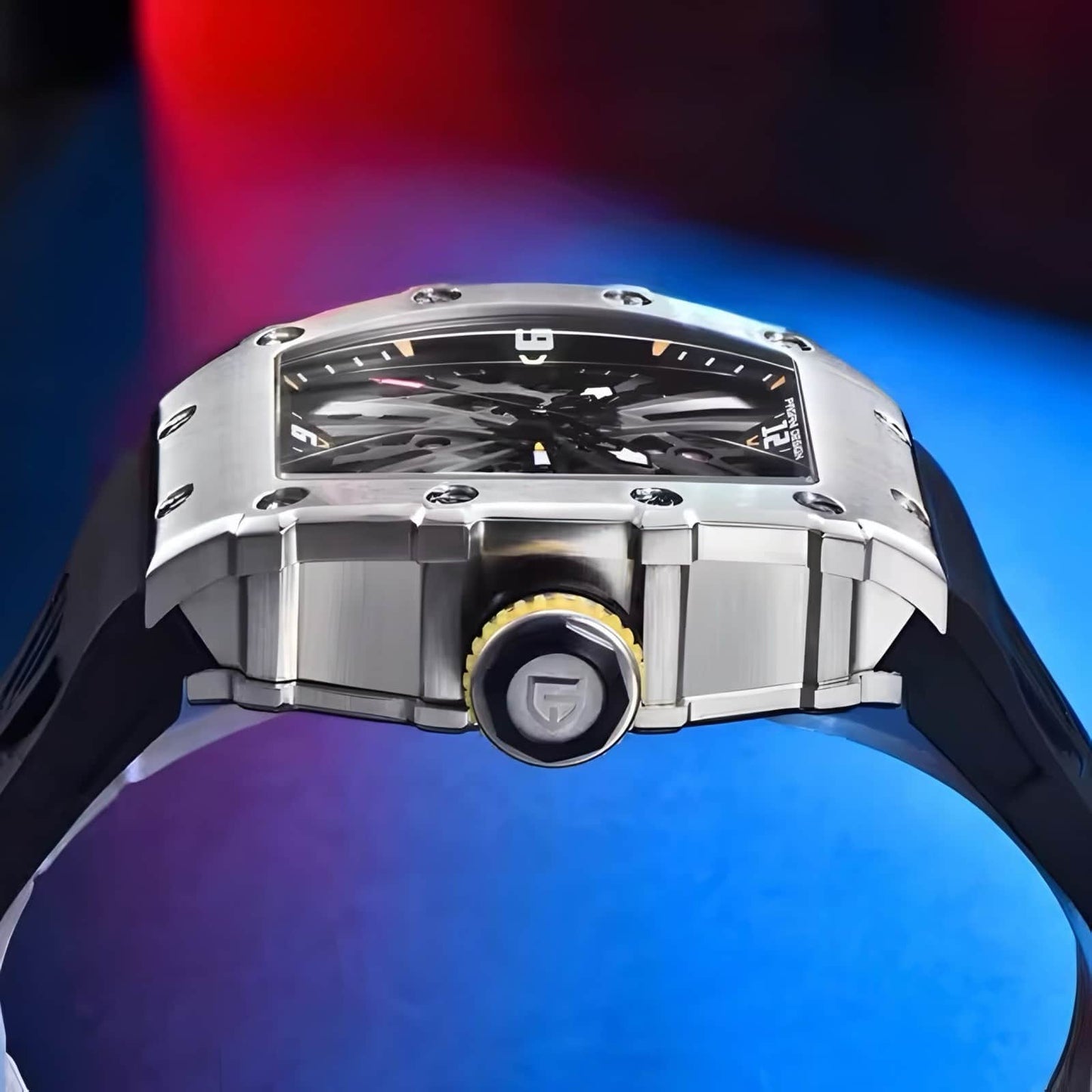 Orologio Pagani Design PD 1738 Skeleton Tonneau Uomo - Nero