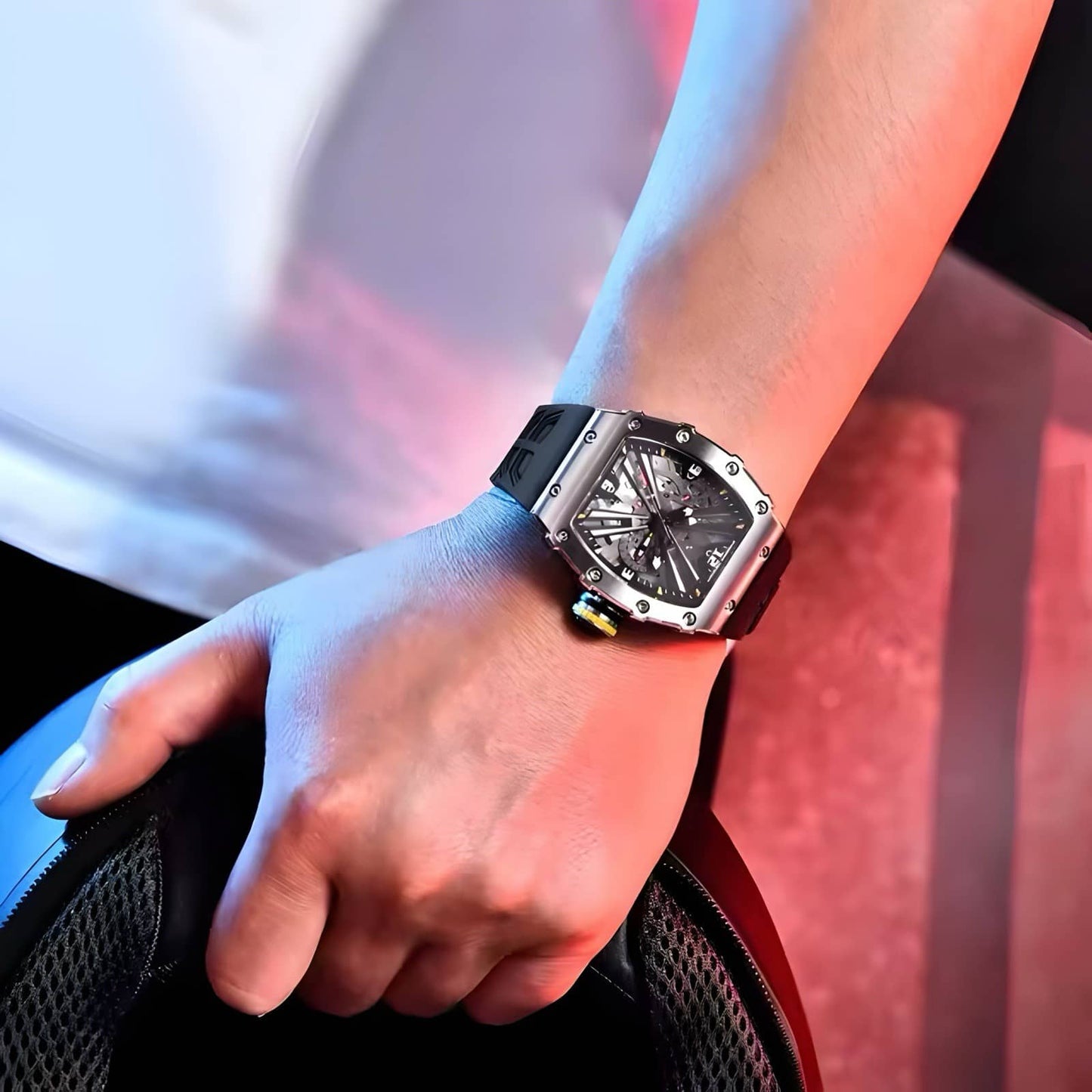 Orologio Pagani Design PD 1738 Skeleton Tonneau Uomo - Nero