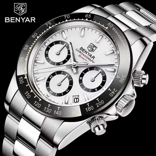 Orologio Benyar BY 5169 Cronografo Uomo - Bianco - Watch Lounge Club
