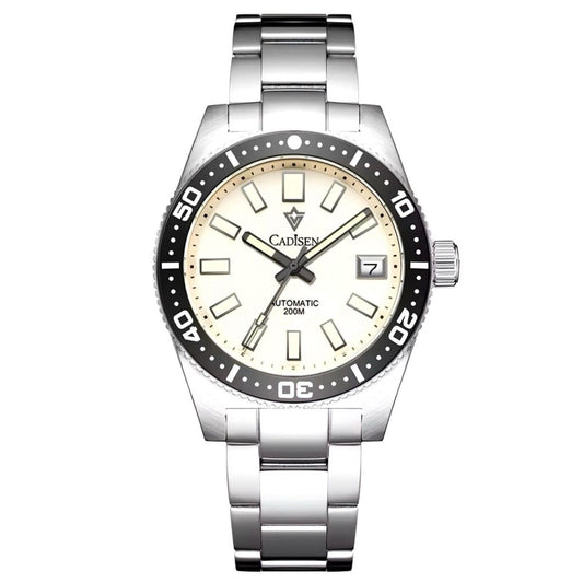 Orologio Cadisen C8207M Subacqueo Automatico (NH35) Uomo - Bianco - Watch Lounge Club