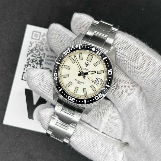 Orologio Cadisen C8207M Subacqueo Automatico (NH35) Uomo - Bianco - Watch Lounge Club