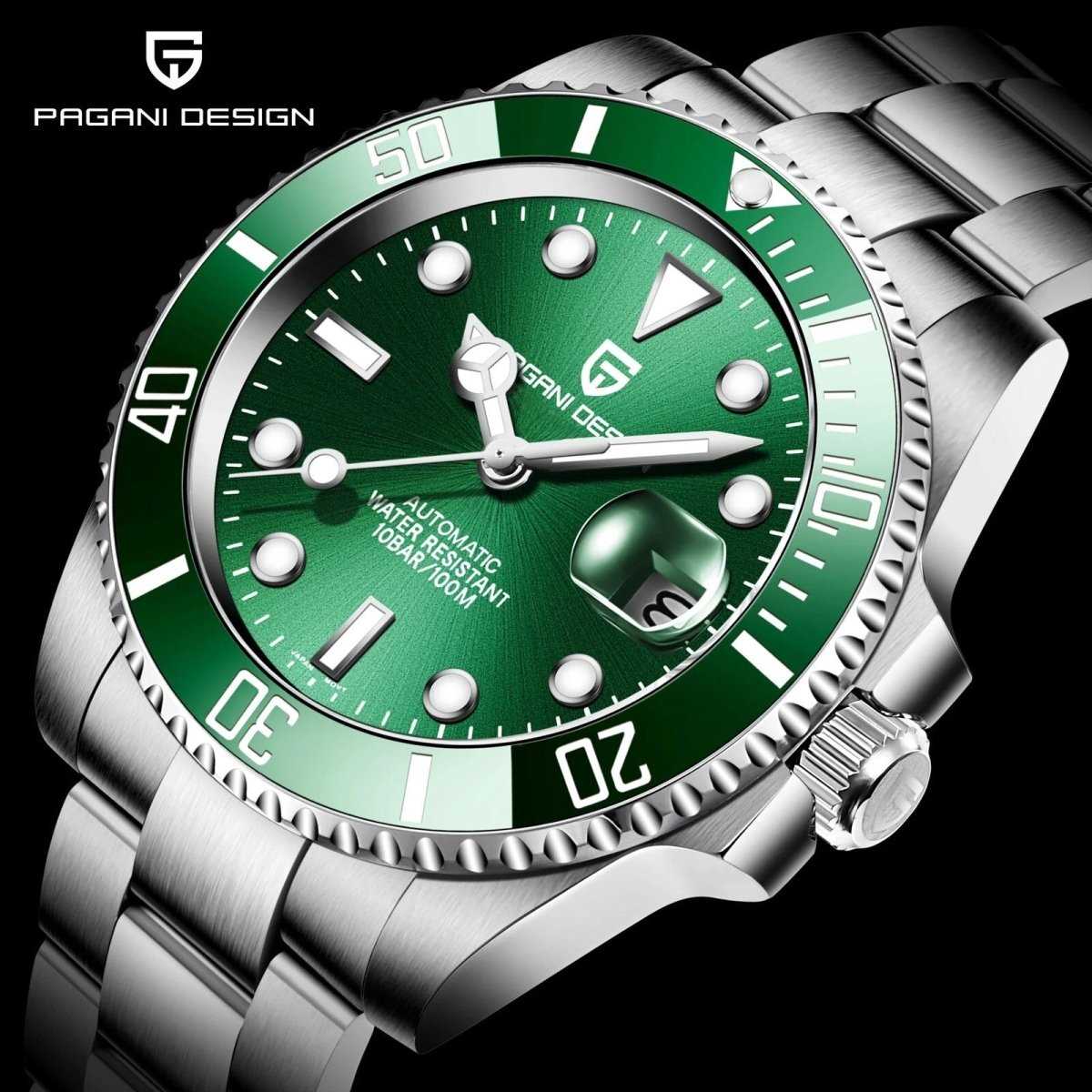 Orologio Pagani Design PD 1661 Automatico (NH35) Uomo - Verde - Watch Lounge Club