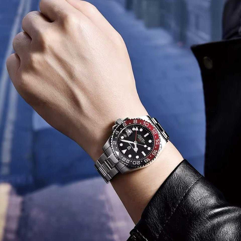 Orologio Pagani Design PD 1662 GMT Automatico Uomo - Nero/Rosso - Watch Lounge Club
