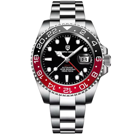 Orologio Pagani Design PD 1662 GMT Automatico Uomo - Nero/Rosso - Watch Lounge Club