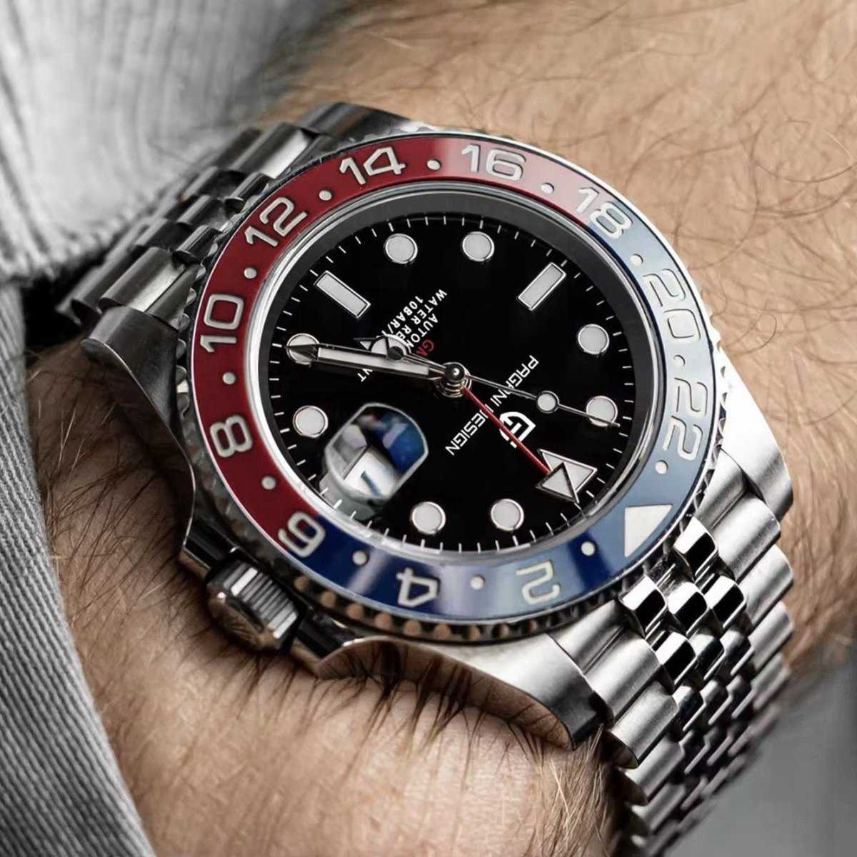Orologio Pagani Design PD 1662 GMT Automatico Uomo - Rosso/Blu (Jubilee) - Watch Lounge Club