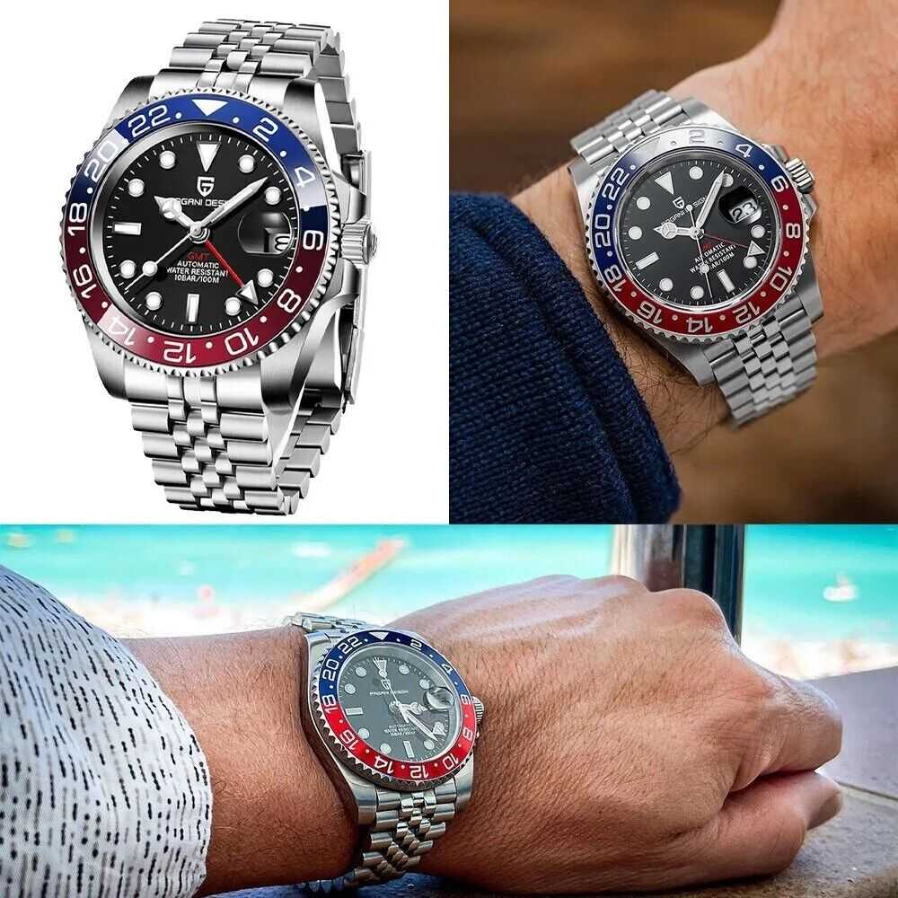 Orologio Pagani Design PD 1662 GMT Automatico Uomo - Rosso/Blu (Jubilee) - Watch Lounge Club