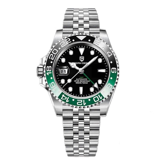 Orologio Pagani Design PD 1662 GMT Automatico Uomo - Verde/Nero (Jubilee) - Watch Lounge Club