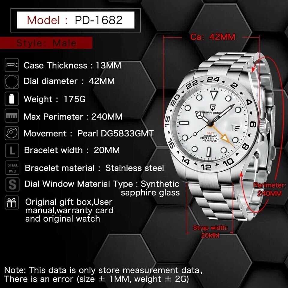 Orologio Pagani Design PD 1682 GMT Automatico Uomo - Watch Lounge Club