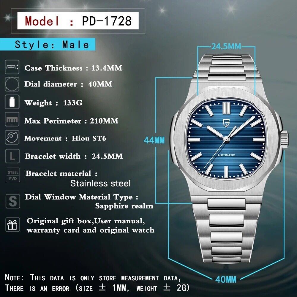 Orologio Pagani Design PD 1728 Automatico Uomo - Blu - Watch Lounge Club