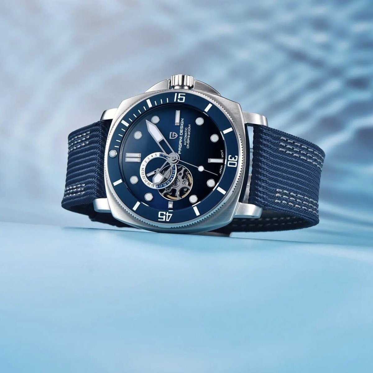 Orologio Pagani Design PD 1736 Automatico Subacqueo Uomo - Blu - Watch Lounge Club
